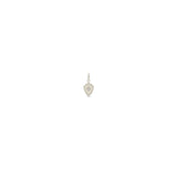 Zoe Chicco 14k white gold shield-shaped pendant with a small diamond in the center on a white background