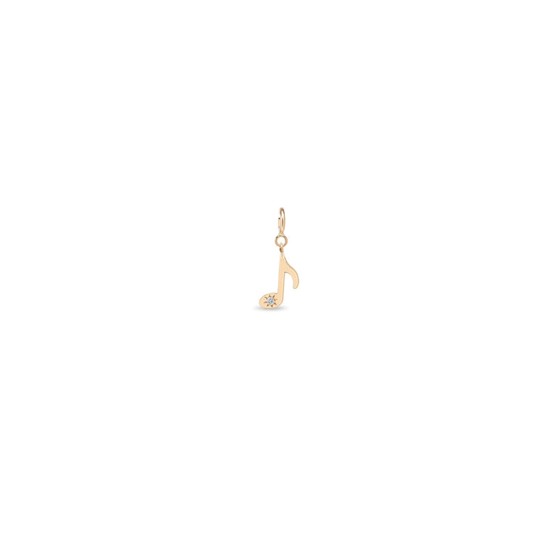 Zoë Chicco 14k Gold Midi Bitty Star Set Diamond Music Note Spring Ring Charm Pendant