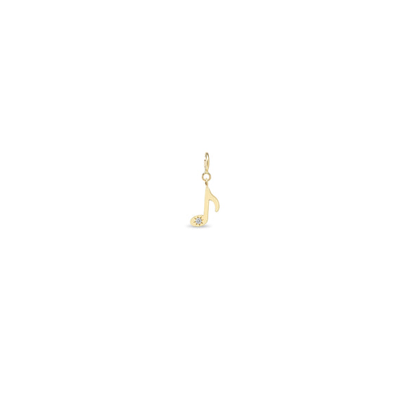 Zoë Chicco 14k Gold Midi Bitty Star Set Diamond Music Note Spring Ring Charm Pendant