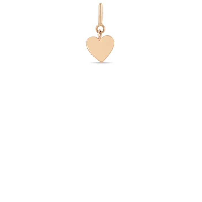 14k Midi Bitty Heart Charm on Spring Ring