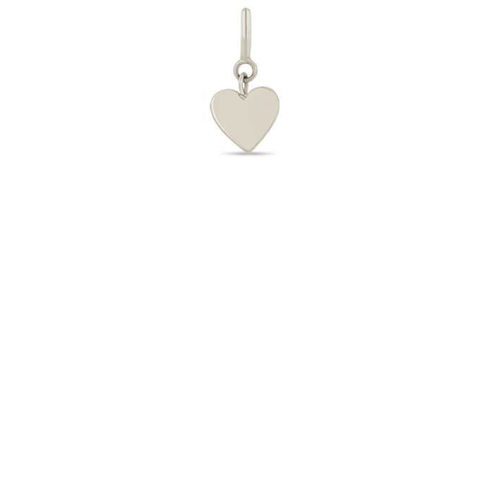 14k Midi Bitty Heart Charm on Spring Ring