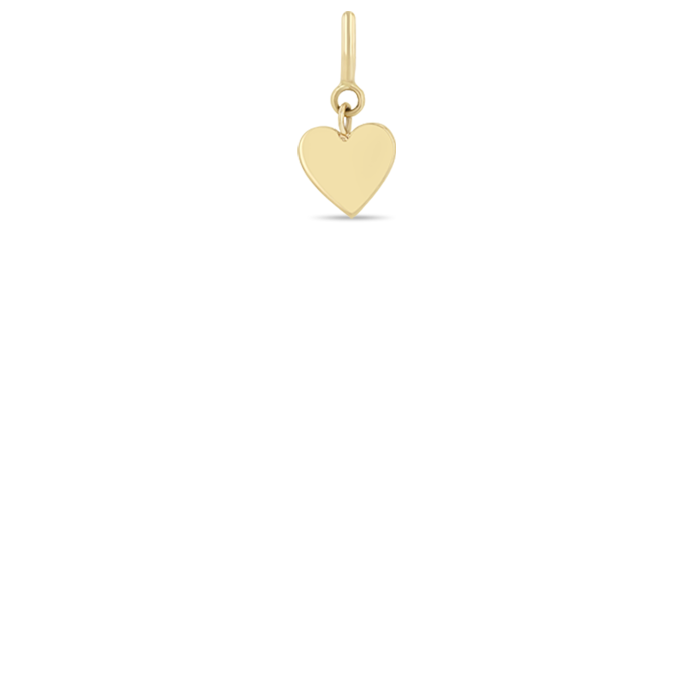 14k Midi Bitty Heart Charm on Spring Ring