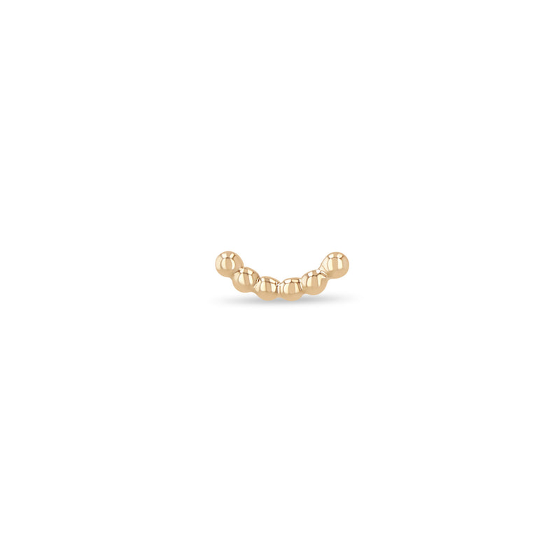 Single Zoë Chicco 14k Gold Medium Beaded Curve Stud Earring