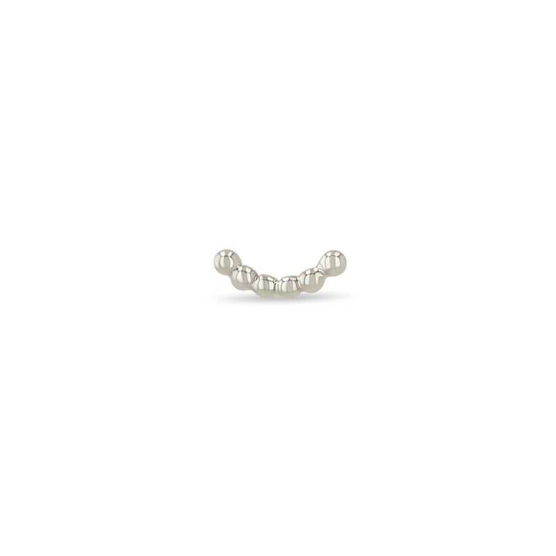 Single Zoë Chicco 14k Gold Medium Beaded Curve Stud Earring