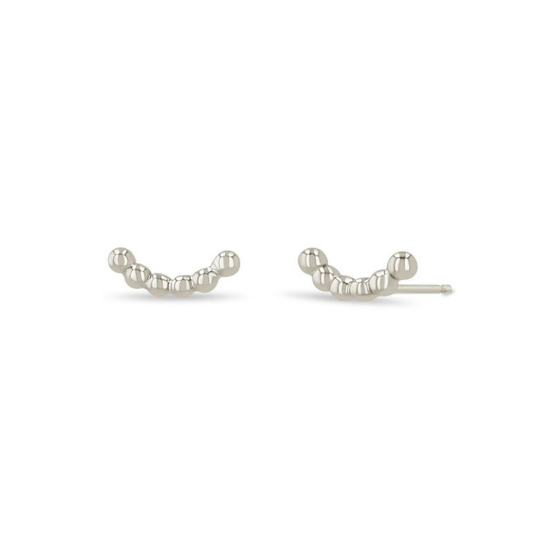 Zoë Chicco 14k Gold Medium Beaded Curve Stud Earrings