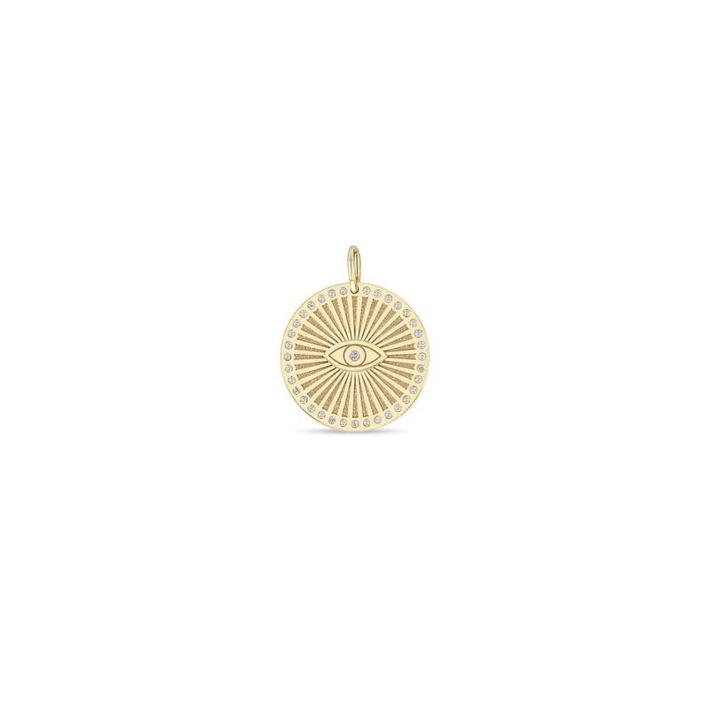 Zoë Chicco 14k Gold Diamond Evil Eye Medium Sunbeam Medallion Charm Pendant