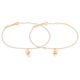 Zoë Chicco 14k Gold Midi Bitty "BEST FRIENDS" & Floating Diamond Bracelet Set