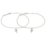 Zoë Chicco 14k Gold Midi Bitty "BEST FRIENDS" & Floating Diamond Bracelet Set