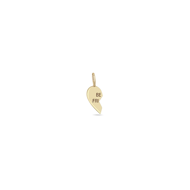 Zoë Chicco 14k Gold Midi Bitty Left Split Heart BFF Charm Pendant