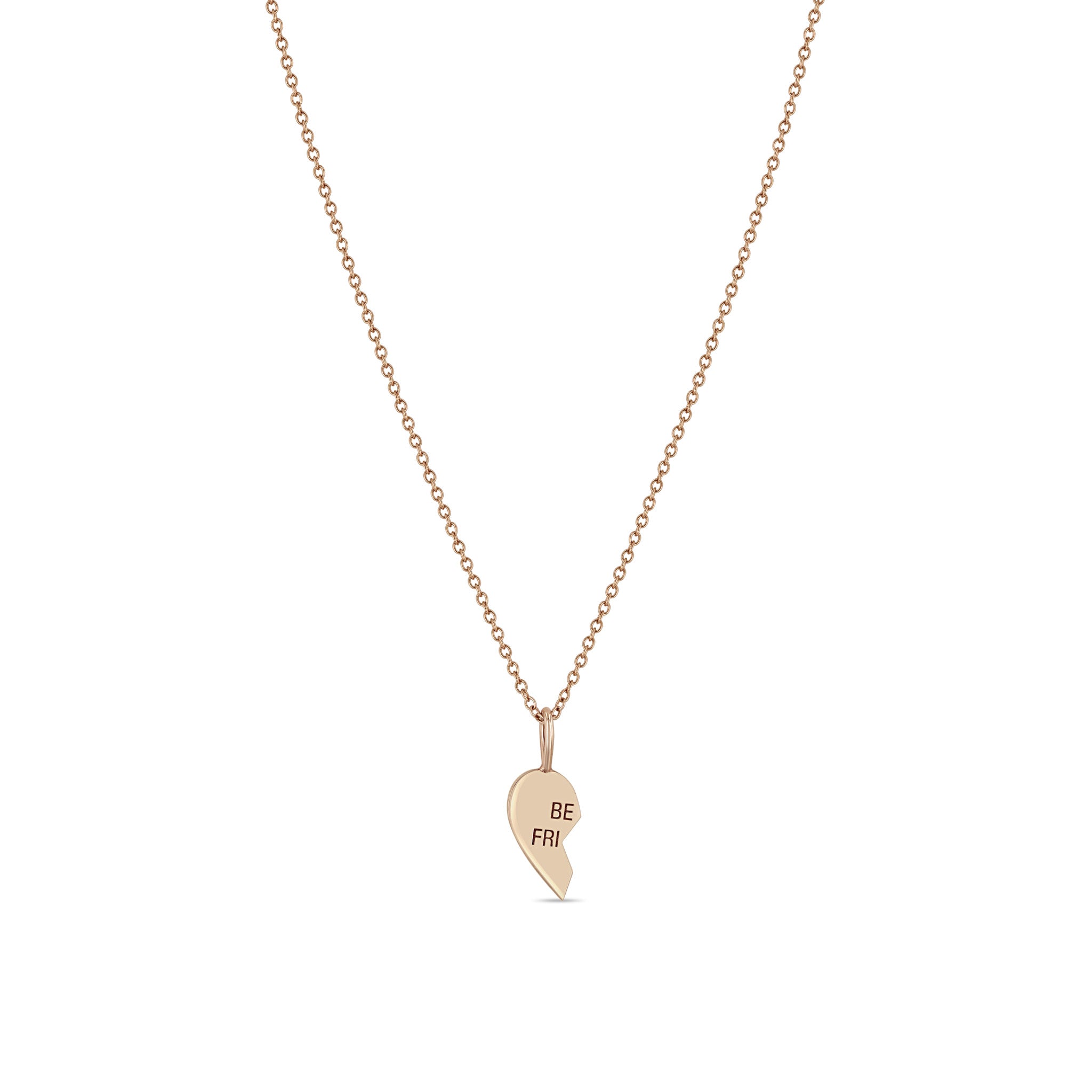 Zoë Chicco 14k Rose Gold Midi Bitty "Best Friends" BFF Necklace Left of Set