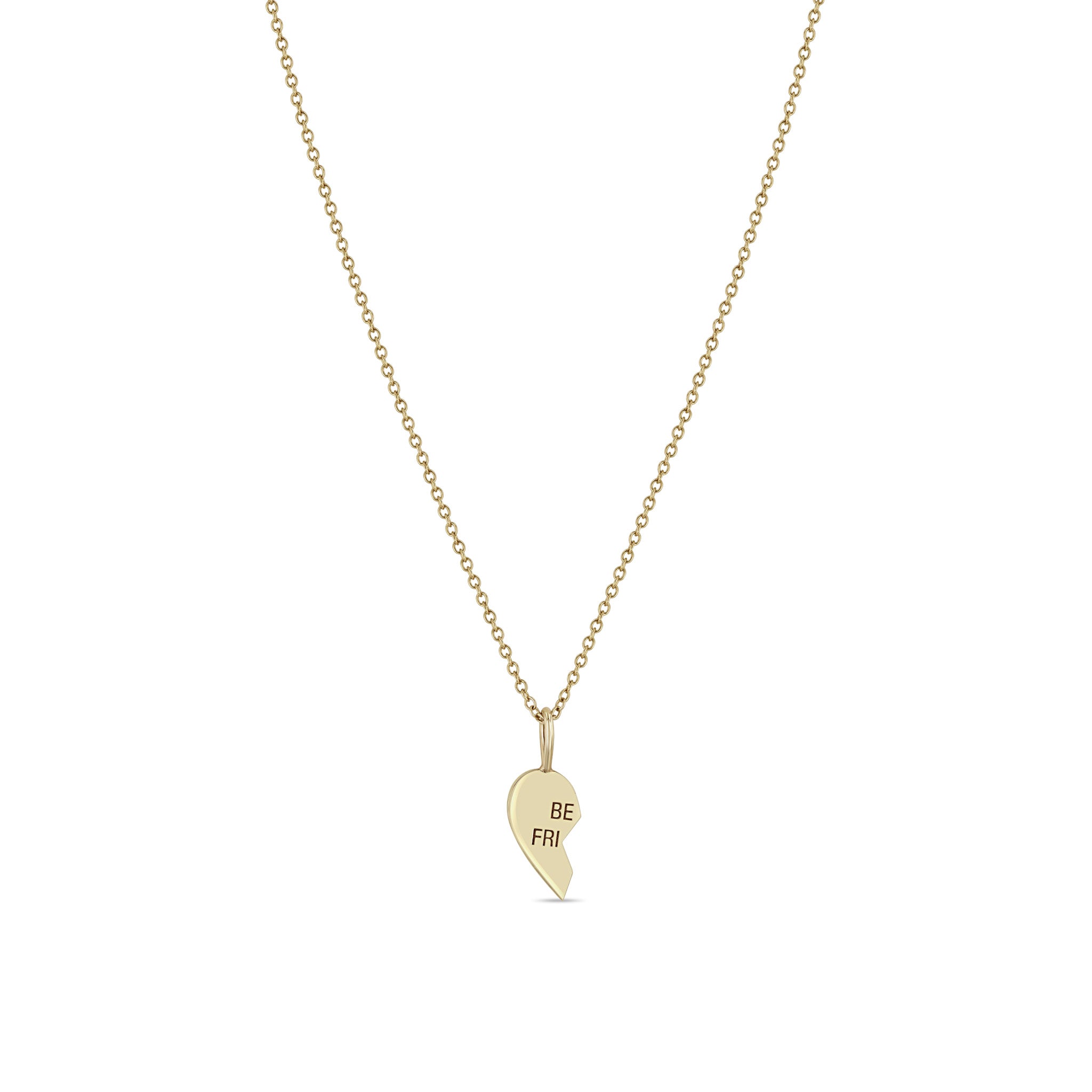 Zoë Chicco 14k Yellow Gold Midi Bitty "Best Friends" BFF Necklace Left of Set