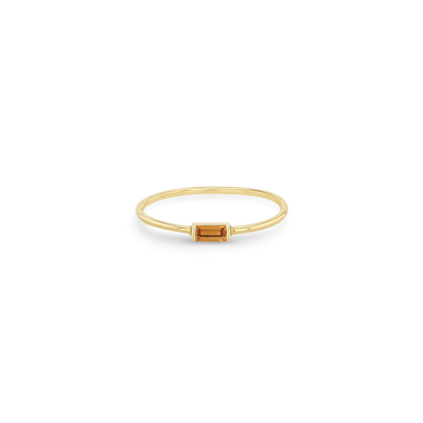 Zoë Chicco 14k Yellow Gold Medium Citrine Baguette Ring | November Birthstone