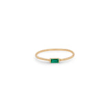 Zoë Chicco 14k Rose Gold Medium Emerald Baguette Ring | May Birthstone