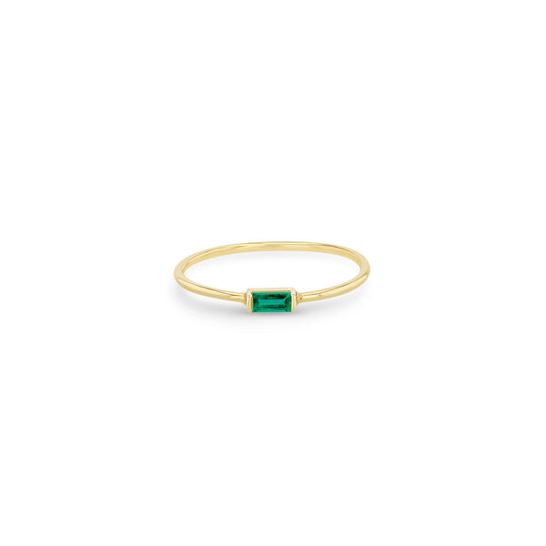 Zoë Chicco 14k Yellow Gold Medium Emerald Baguette Ring | May Birthstone