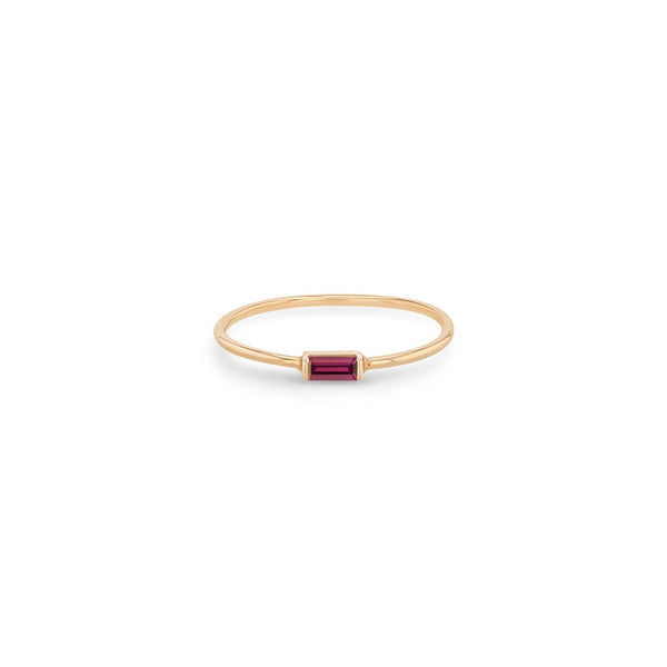 Zoë Chicco 14k Rose Gold Medium Garnet Baguette Ring | January Birthstone