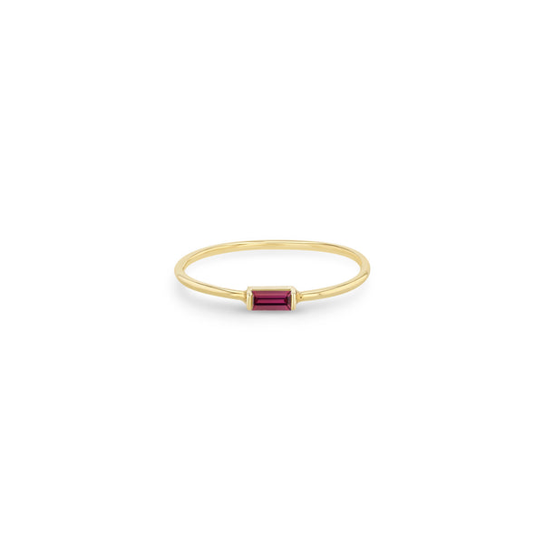 Zoë Chicco 14k Yellow Gold Medium Garnet Baguette Ring | January Birthstone