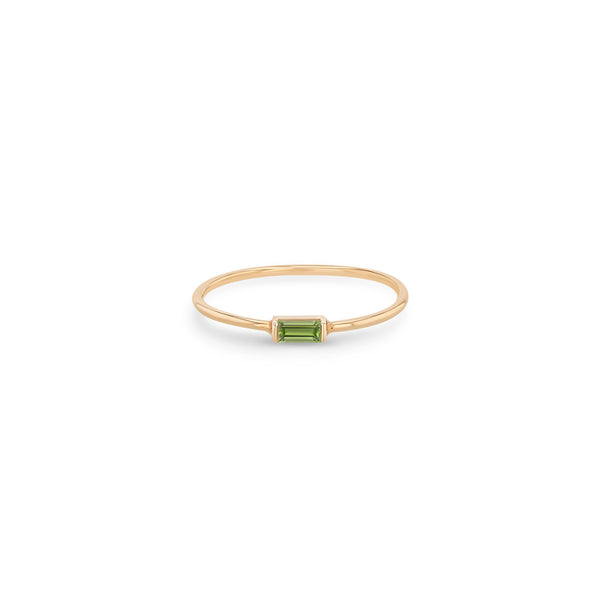 Zoe Chicco 14k Rose Gold Medium Peridot Baguette Ring | August Birthstone