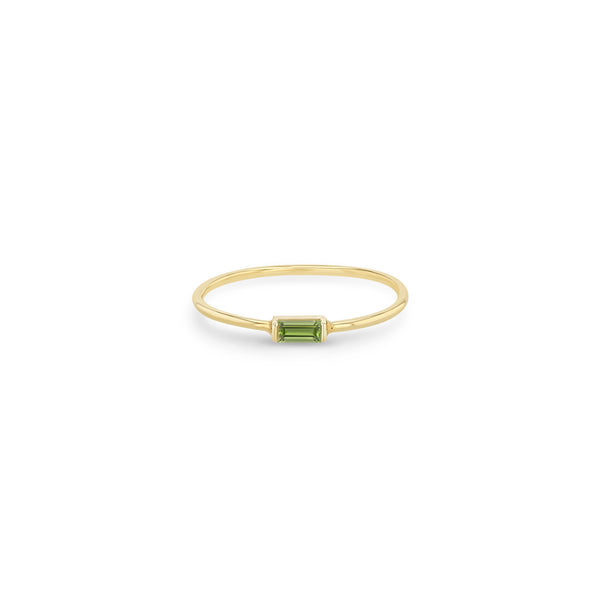 Zoe Chicco 14k Yellow Gold Medium Peridot Baguette Ring | August Birthstone