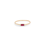 14k Medium Ruby Baguette Ring | July Birthstone