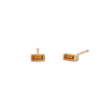 Zoë Chicco 14k Rose Gold Citrine Baguette Stud Earrings | November Birthstone