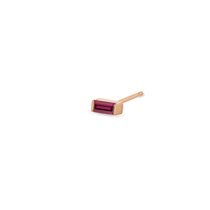 Zoë Chicco 14k Rose Gold Garnet Baguette Stud Earring | January Birthstone