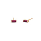 Zoë Chicco 14k Rose Gold Garnet Baguette Stud Earrings | January Birthstone