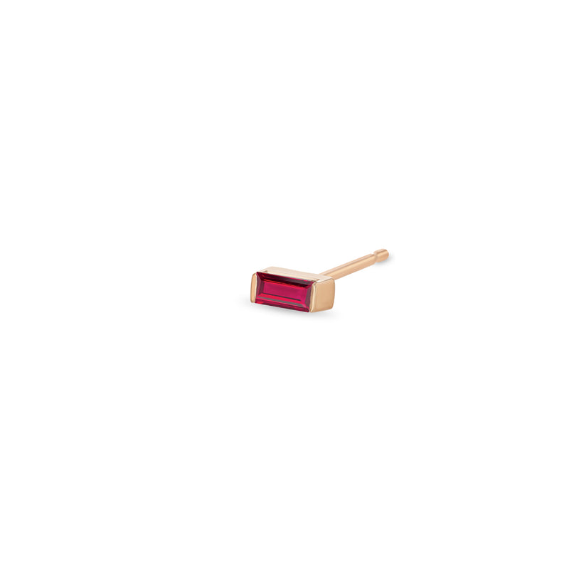 Zoë Chicco 14k Rose Gold Ruby Baguette Stud Earring | July Birthstone