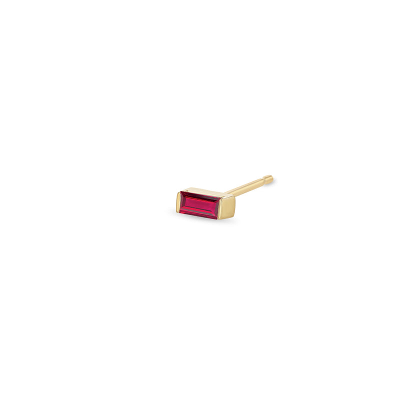 Zoë Chicco 14k Yellow Gold Ruby Baguette Stud Earring | July Birthstone