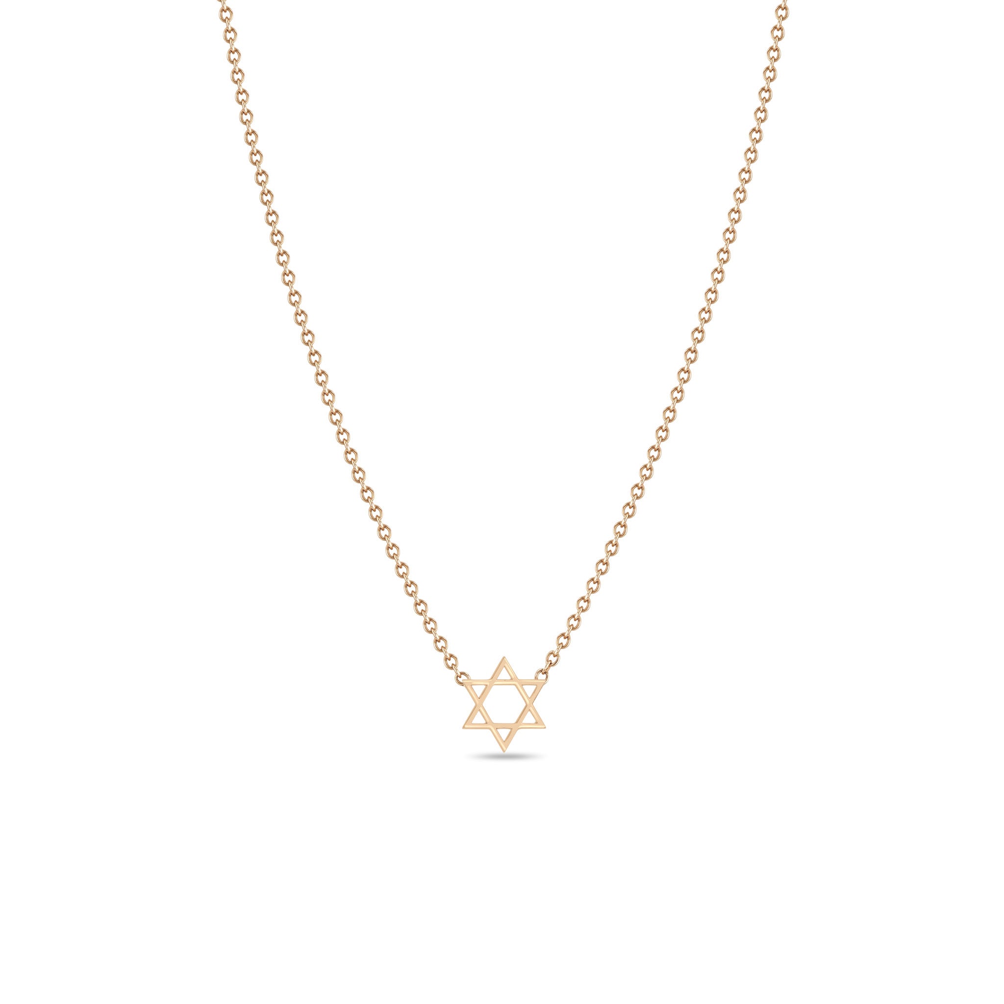 Zoë Chicco 14k Gold Midi Bitty Star of David Necklace