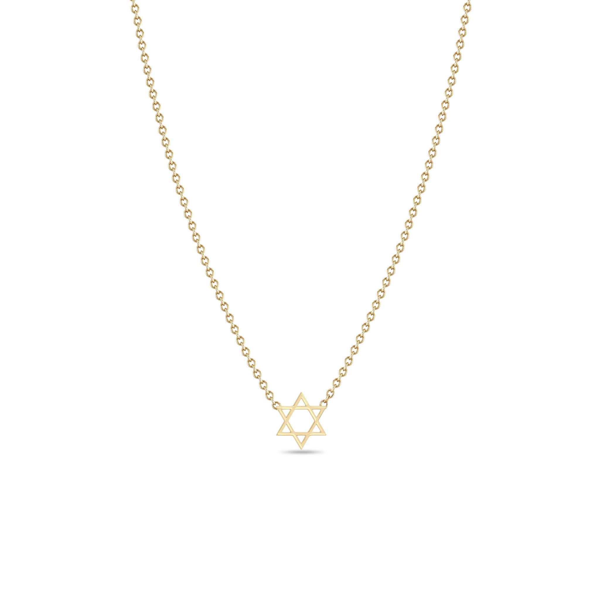 Zoë Chicco 14k Gold Midi Bitty Star of David Necklace