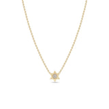 Zoë Chicco 14k Gold Midi Bitty Pavé Diamond Star of David Necklace