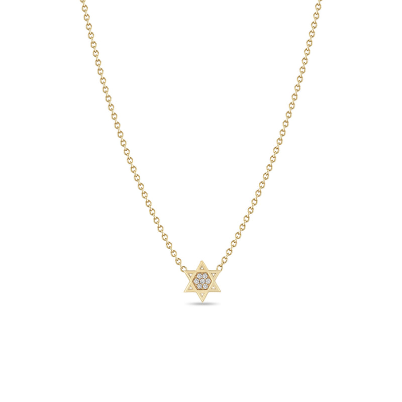 White Gold Star of David 12 Tribes of Israel Pendant
