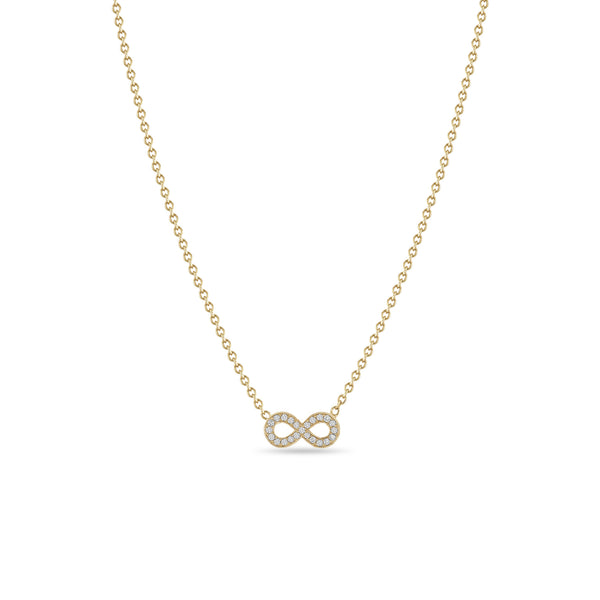 Zoë Chicco 14k Gold Midi Bitty Pavé Diamond Infinity Necklace