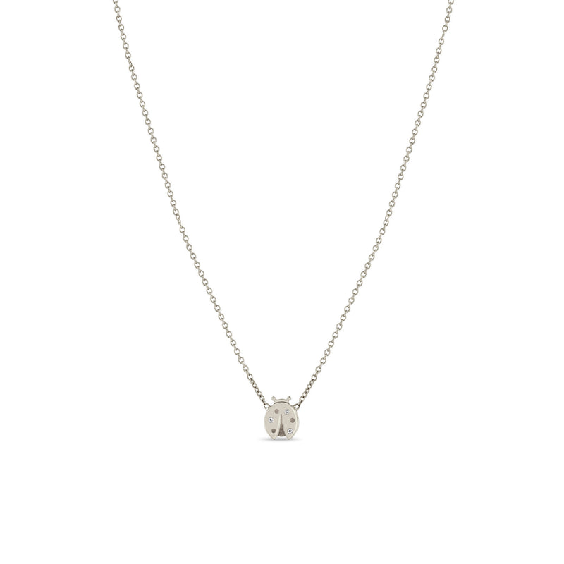 14k Midi Bitty Diamond Ladybug Necklace