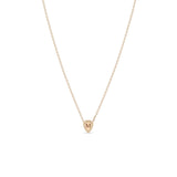 Zoë Chicco 14k Gold Engraved Initial Letter "M" Midi Bitty Shield Necklace