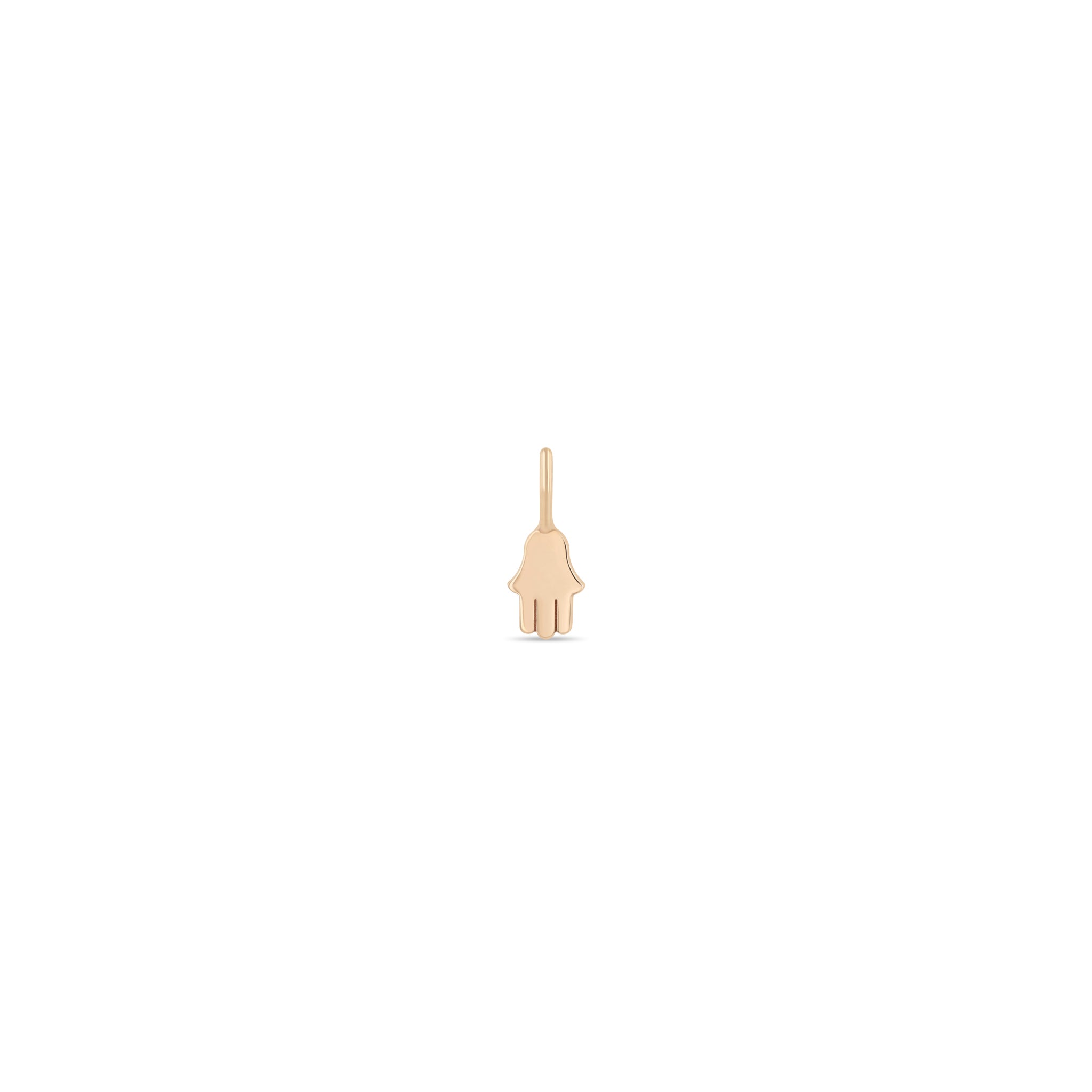 Zoe Chicco 14k rosegold hamsa charm on a white background