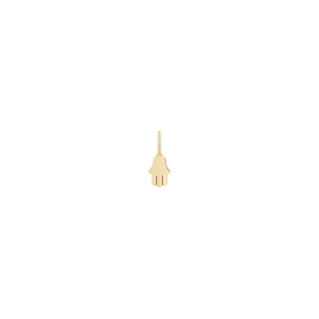Zoe Chicco 14k gold hamsa charm on a white background