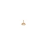 Zoe Chicco 14k rose gold evil eye charm with a single diamond in the center on a white background