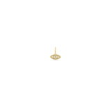 Zoe Chicco 14k gold evil eye charm with a single diamond in the center on a white background