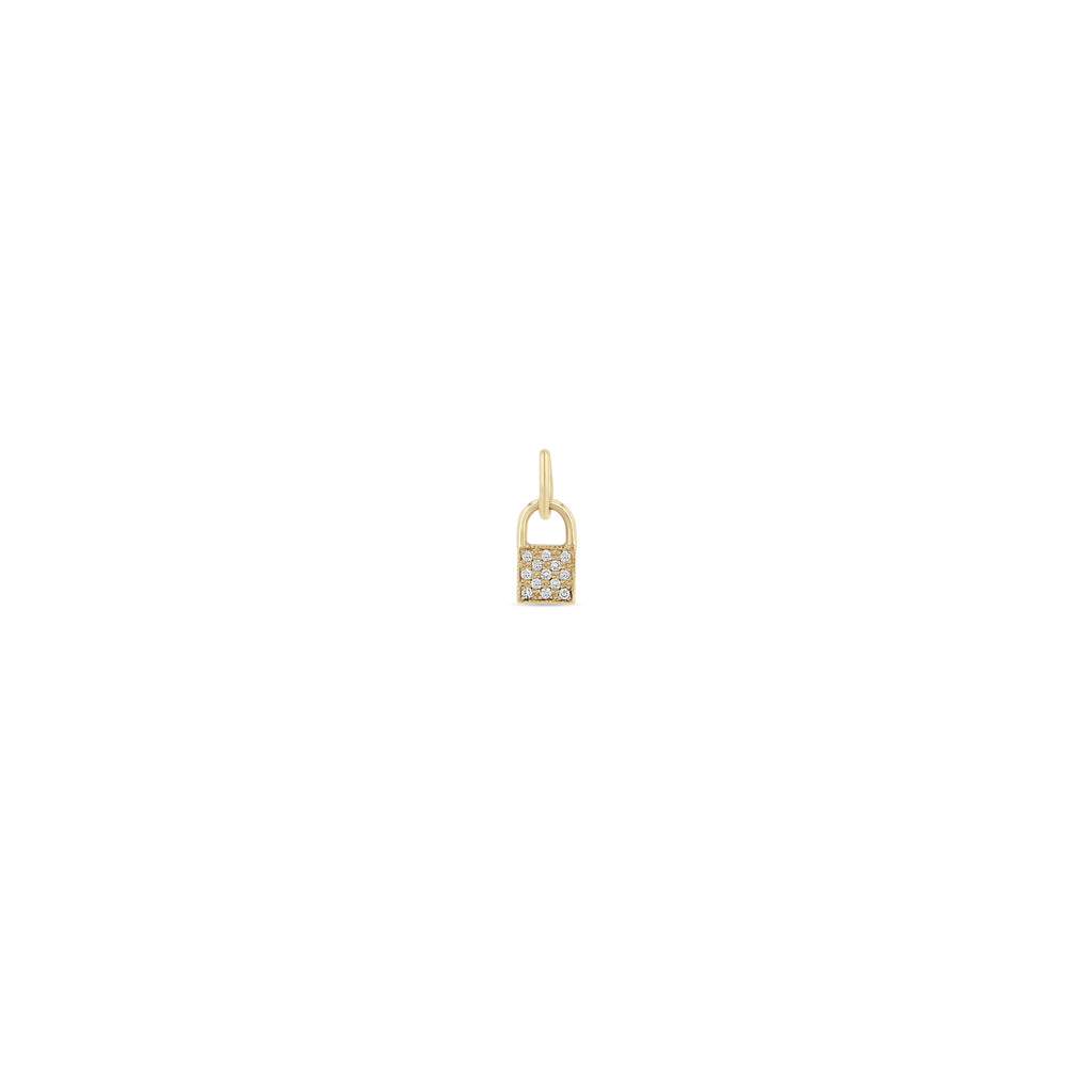 Zoë Chicco 14k Gold Midi Bitty Pavé Diamond Padlock Charm Pendant