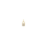 Zoë Chicco 14k Gold Midi Bitty Pavé Diamond Padlock Charm Pendant