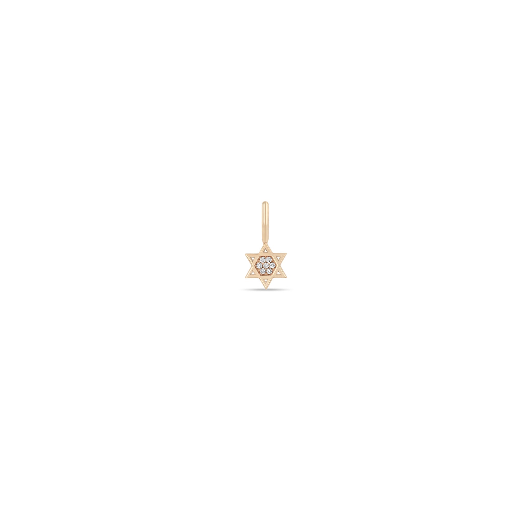 Zoë Chicco 14k Gold Midi Bitty Pavé Diamond Star of David Charm