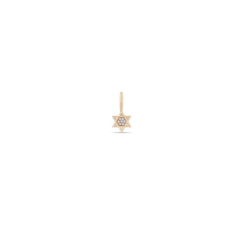 Zoë Chicco 14k Gold Midi Bitty Pavé Diamond Star of David Charm