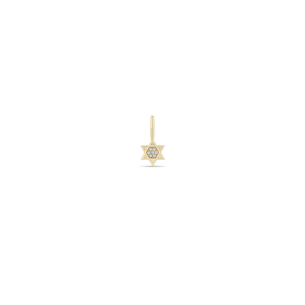 Zoë Chicco 14k Gold Midi Bitty Pavé Diamond Star of David Charm
