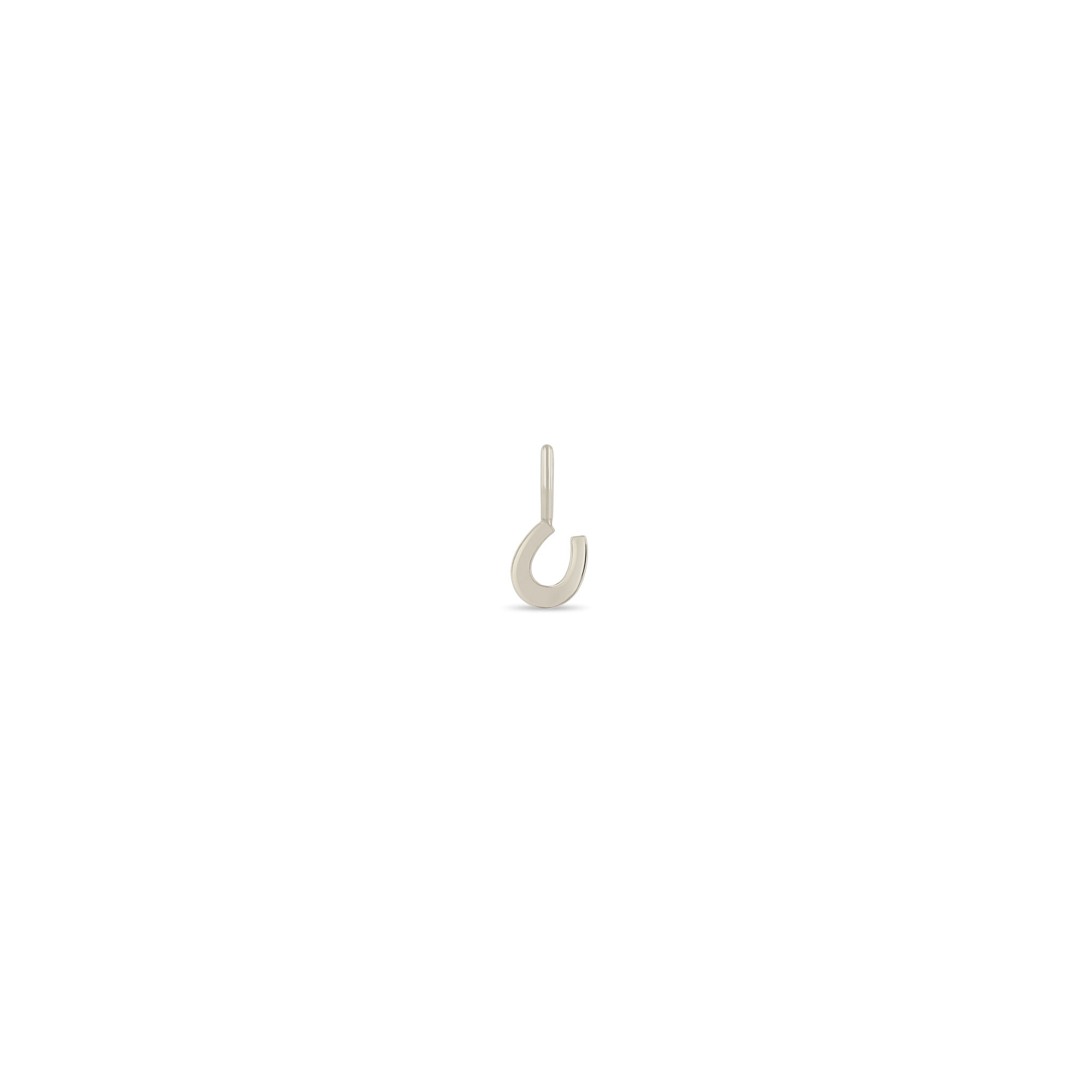 Zoe Chicco 14k white gold horseshoe charm on a white background