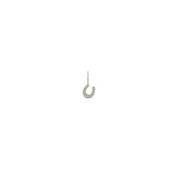 Zoe Chicco 14k white gold pave diamond horseshoe charm on a white background
