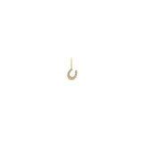 Zoe Chicco 14k gold pave diamond horseshoe charm on a white background