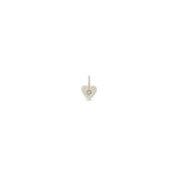 Zoe Chicco 14k white gold heart-shaped pendant with a diamond on a white background
