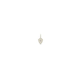 Zoe Chicco 14k white gold shield-shaped pendant with a small diamond in the center on a white background
