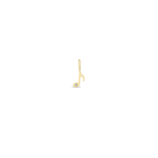 Zoë Chicco 14k Gold Midi Bitty Star Set Diamond Music Note Charm Pendant